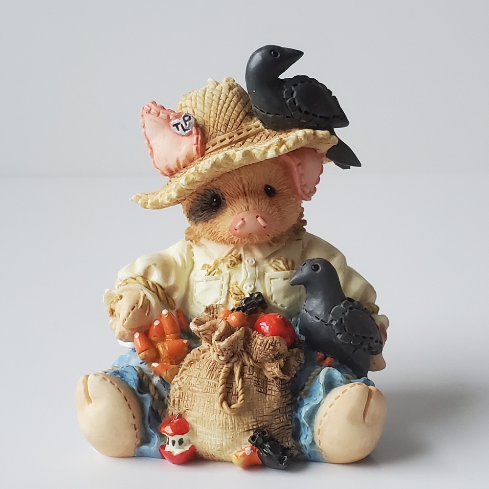 VTG 1995 Enesco This Little Piggy "Share Crow" Figurine w/ Box Mary Rhyner